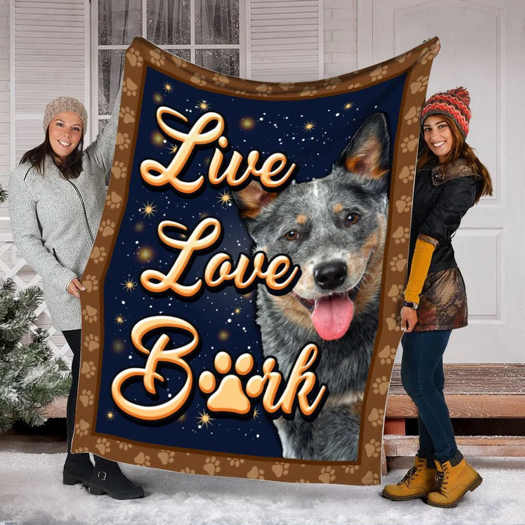Australian Cattle Dog Live Love Bark Blanket Gift For Dog Lovers Birthday Gift Home Decor Bedding Couch Sofa Soft And Comfy Cozy
