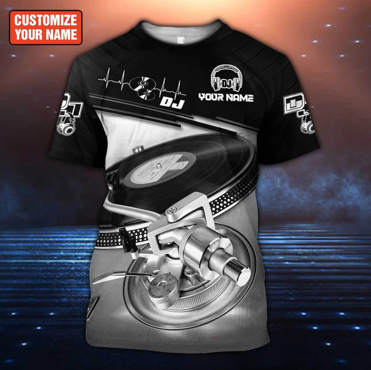 Custom 3D DJ Shirt/ EDM DJ Equipment 3D Zip Hoodie/ Disc Jockey Shirt/ Gift For DJ Friend