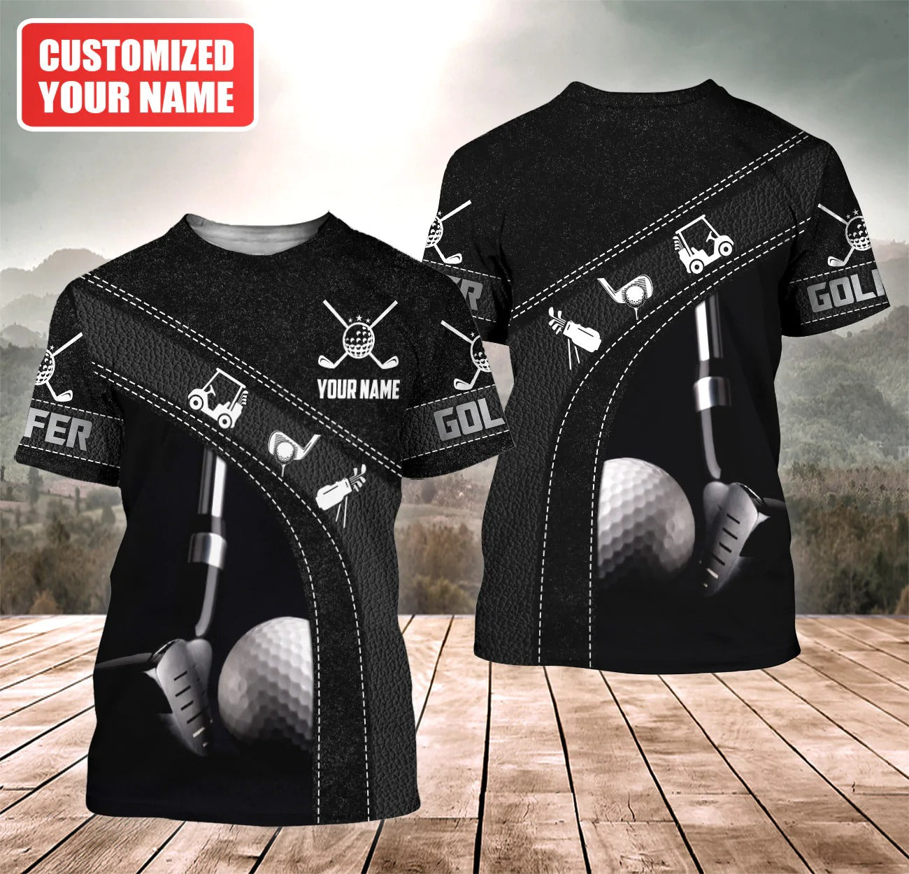 3D All Over Print Golf Tshirt/ Black Shirt For Golf Lover/ Golf Team Uniform