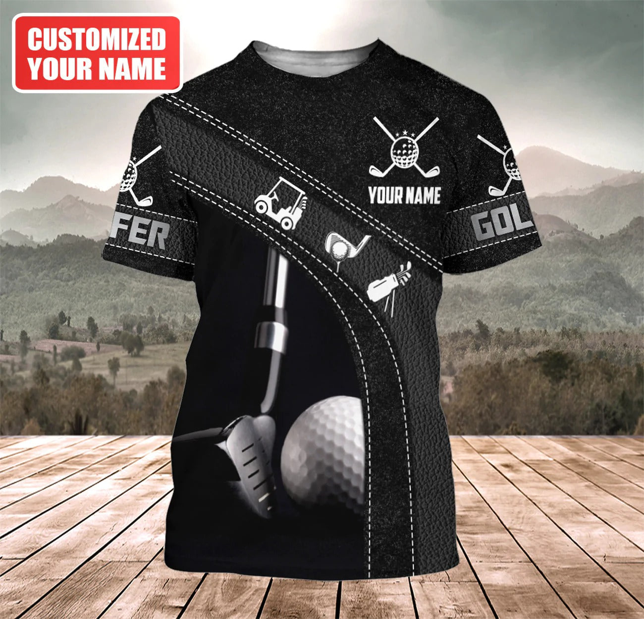3D All Over Print Golf Tshirt/ Black Shirt For Golf Lover/ Golf Team Uniform