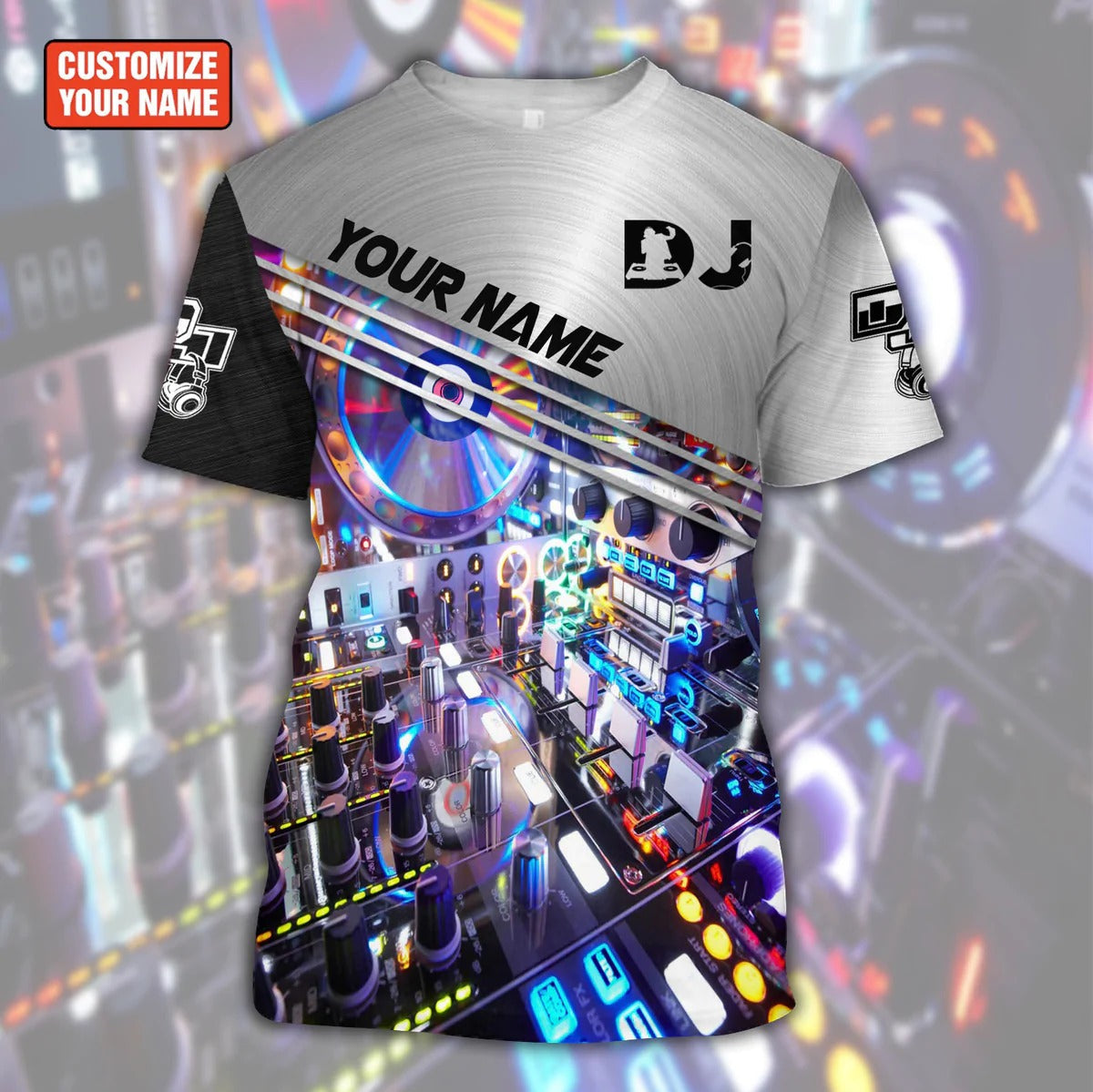 Personalized Name DJ Hoodie/ 3D Zip Up Hoodie For DJ Musican/ EDM Player Shirt/ DJ Gift