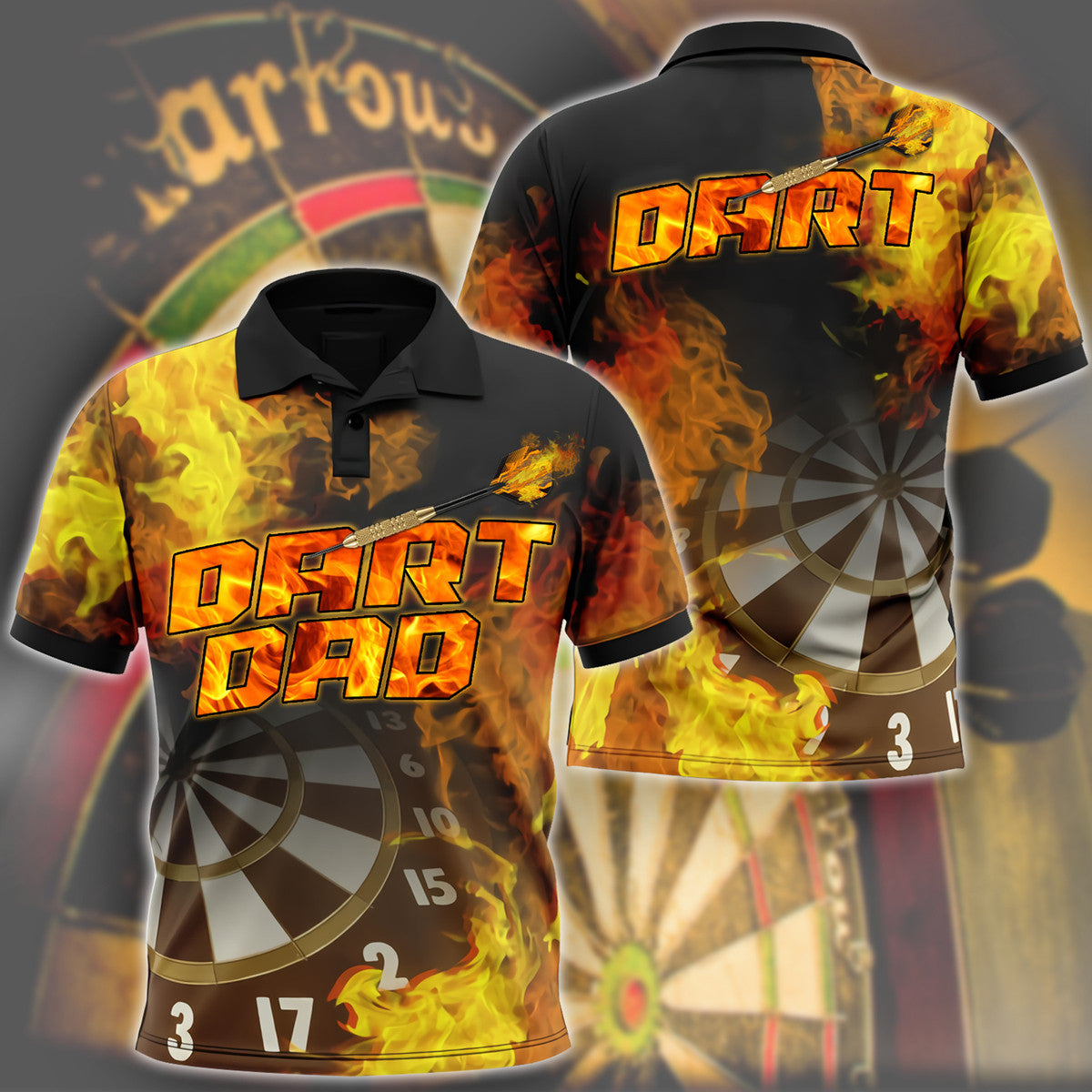 Personalized Name Darts Dad All Over Printed Unisex Shirt/ Gift for Dad Dart