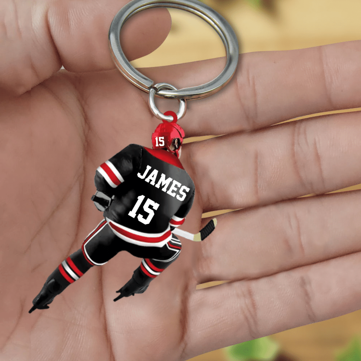 Personalized Ice Hockey Player Acrylic Keychain/ Great Gift Idea For Ice Hockey Lovers