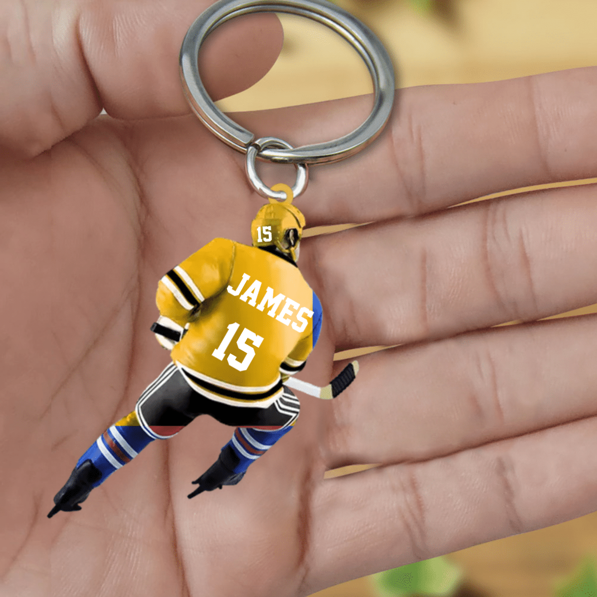 Personalized Ice Hockey Player Acrylic Keychain/ Great Gift Idea For Ice Hockey Lovers