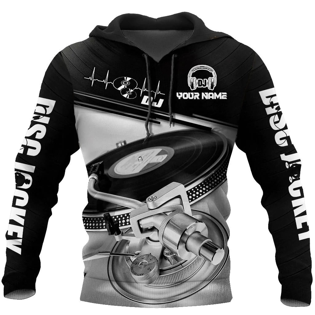 Custom 3D DJ Shirt/ EDM DJ Equipment 3D Zip Hoodie/ Disc Jockey Shirt/ Gift For DJ Friend