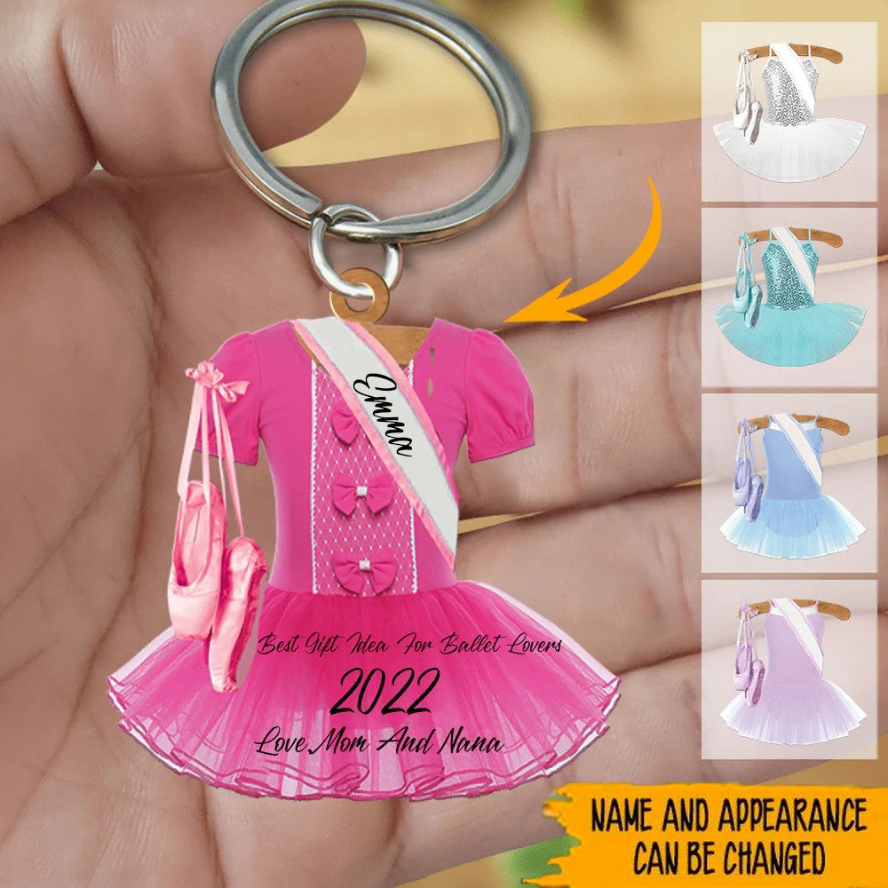 Ballet Dance Dress Acrylic Keychain-Great Gift Idea For Ballet Lover/ Customized Ballet Keychain