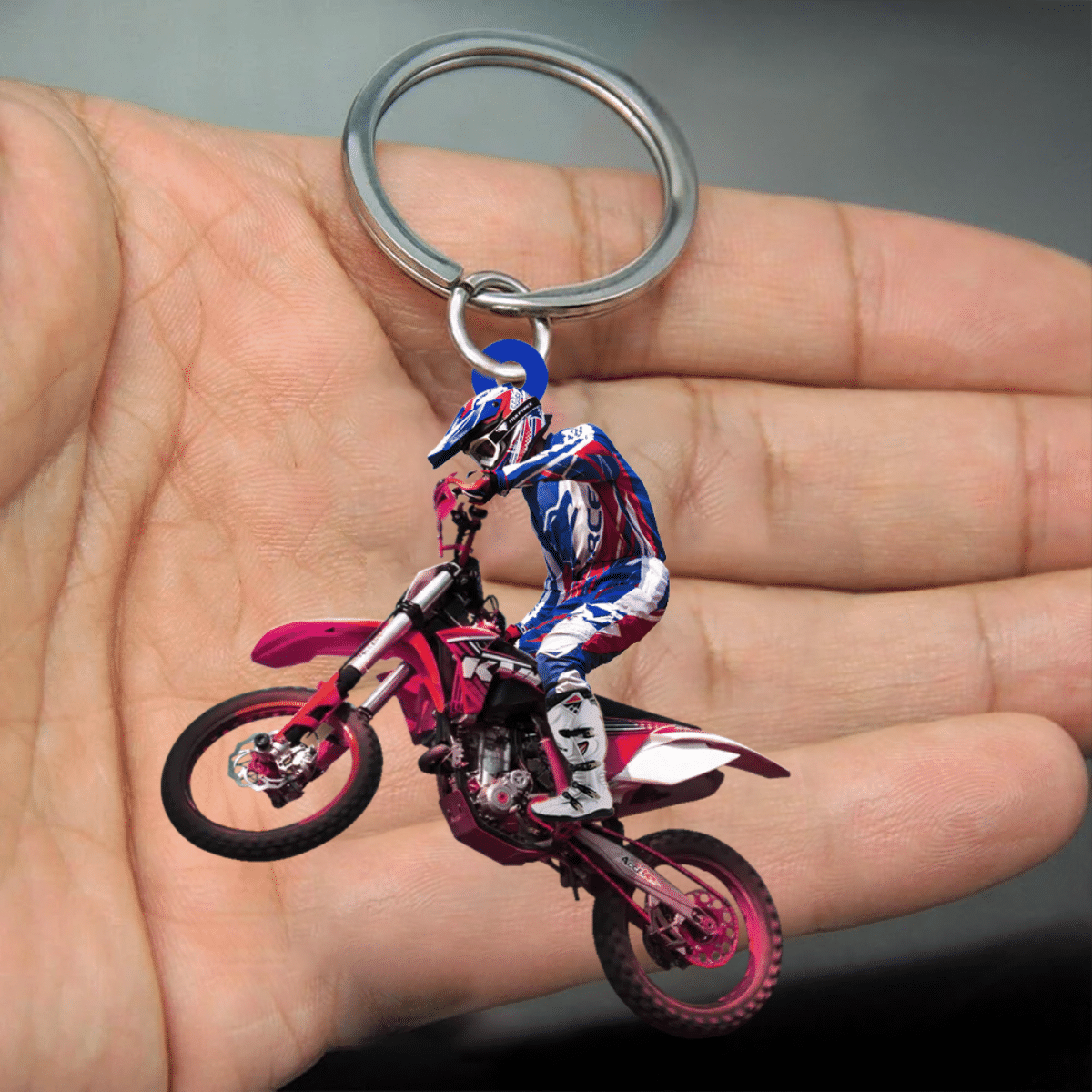 Personalized Motorbike Racing Flat Acrylic Keychain/ Custom Motorbike Keychain for Motorcycle Lover