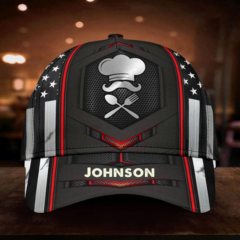 4th of July Personalized Chef Cap/ Chef 3D Classic Cap All Over Printed for Dad/ Him