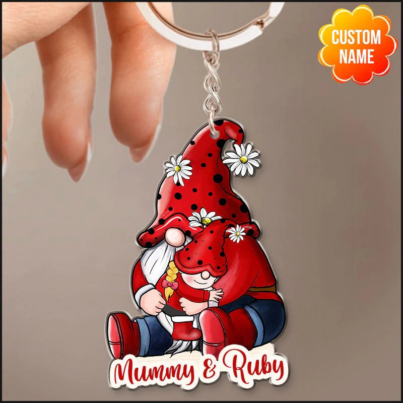 Grandma/ Mom Gnome with Kid Mother''s Day Gift Personalized Acrylic Keychain