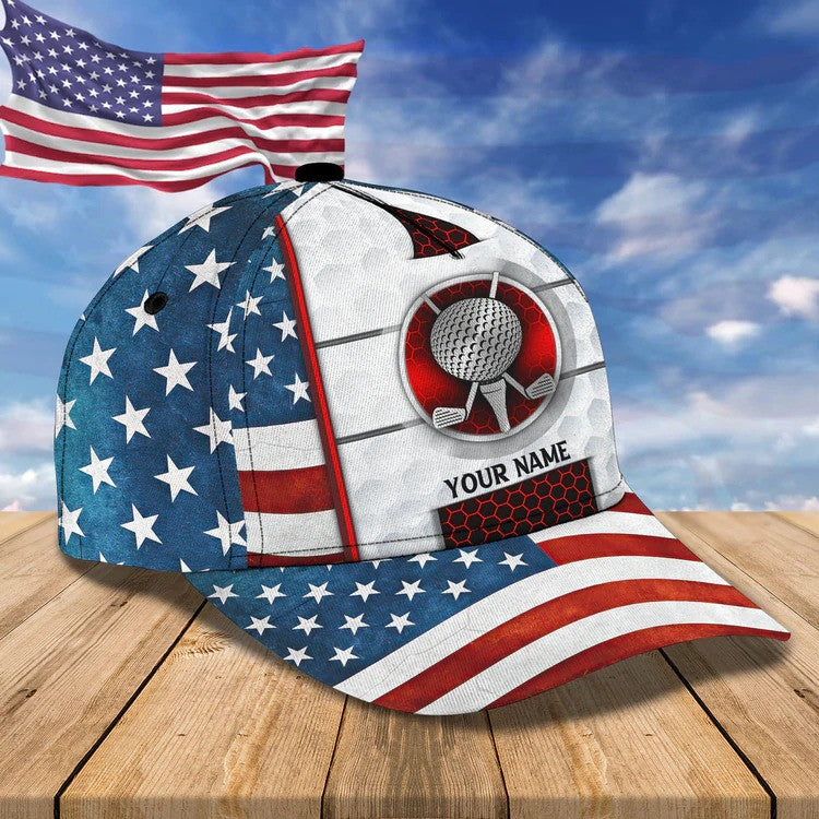 4th of July Personalized Golf Cap for Men 3D All Over Printed for Golf Players