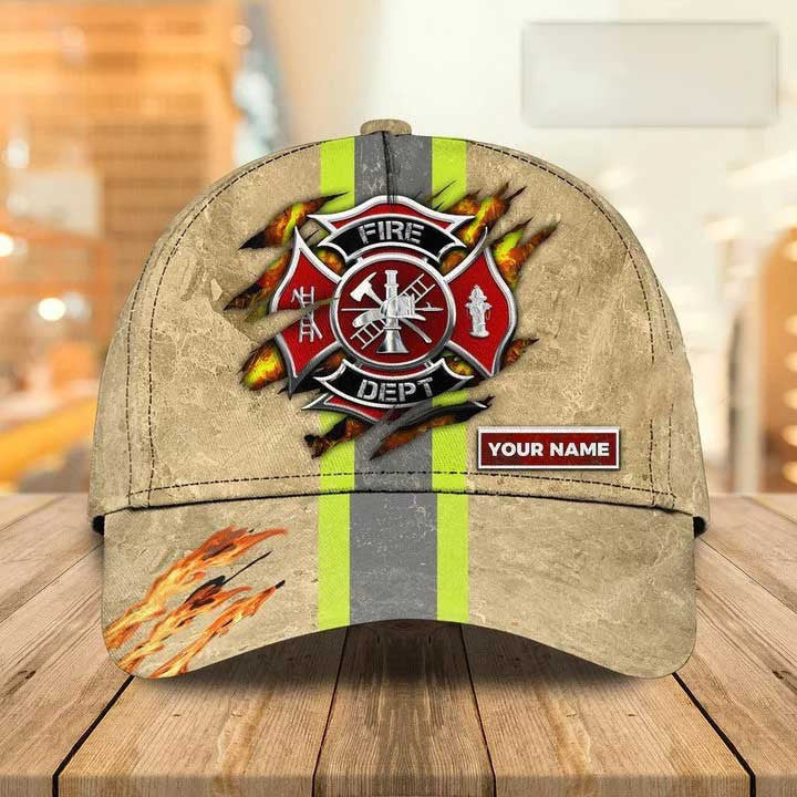 Personalized Firefighter Cap for Dad/ Firefighter Classic Cap 3D All Over Printed for Firefighter''s Day