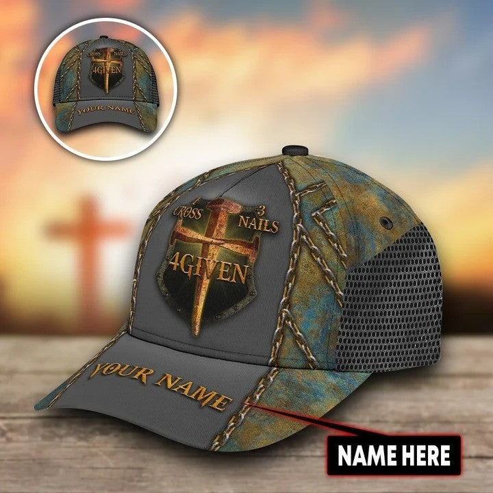 Custom Name Jesus Saves Four Given 3D Printing Cap Hat for Christian