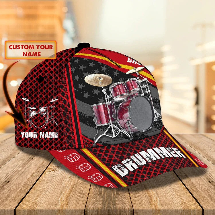 Personalized Drum Cap 3D All Over Prints for Drummer/ Custom Name 3D Drum Hat