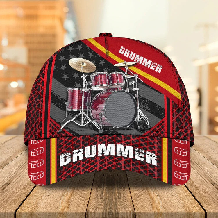 Personalized Drum Cap 3D All Over Prints for Drummer/ Custom Name 3D Drum Hat