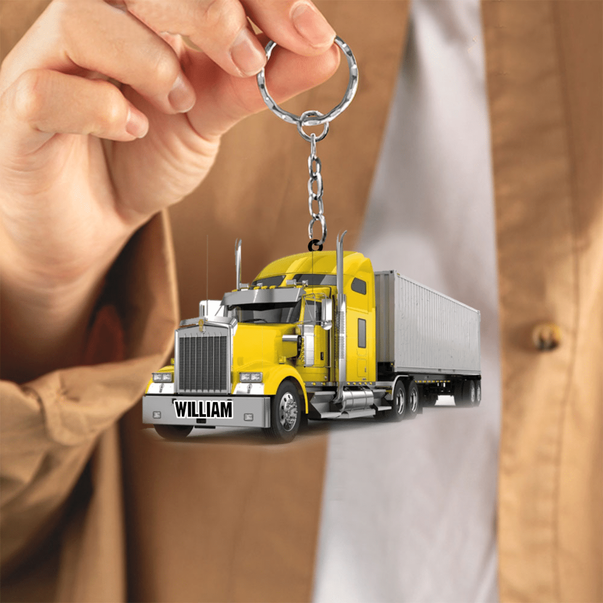 Gift For Father Trucker Personalized Acrylic Keychain for Truck Lovers