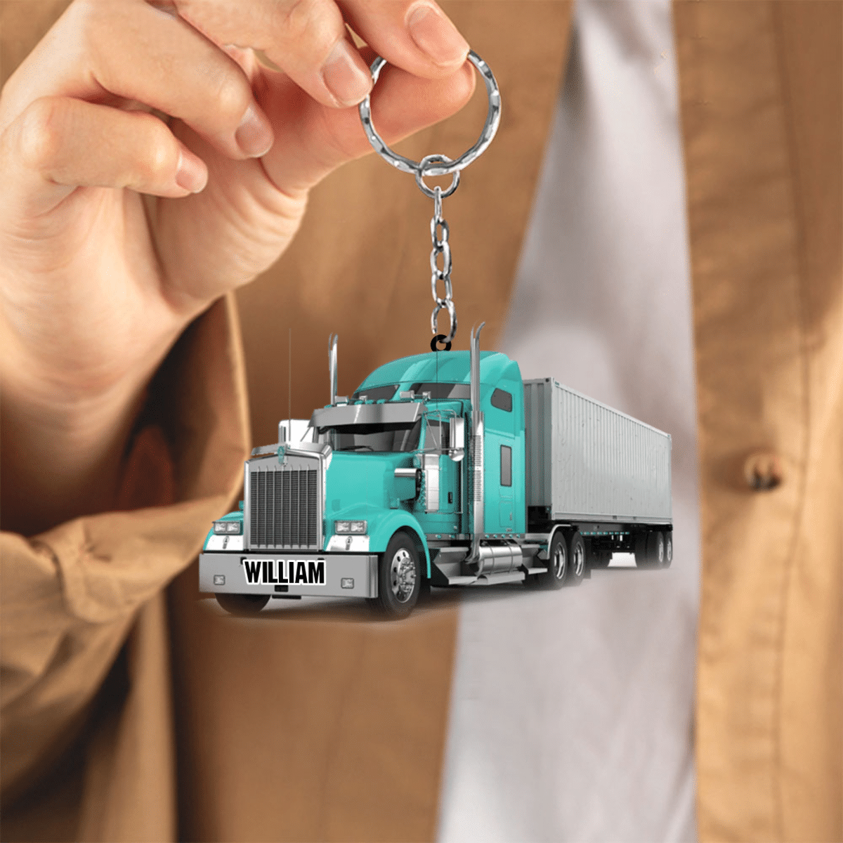Gift For Father Trucker Personalized Acrylic Keychain for Truck Lovers