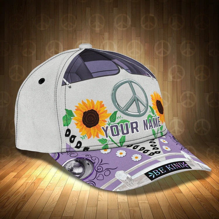 Personalized Sunflowers Hippie Cap 3D All Over Prints for Hippie Girl/ Hippie Man Cap Hat