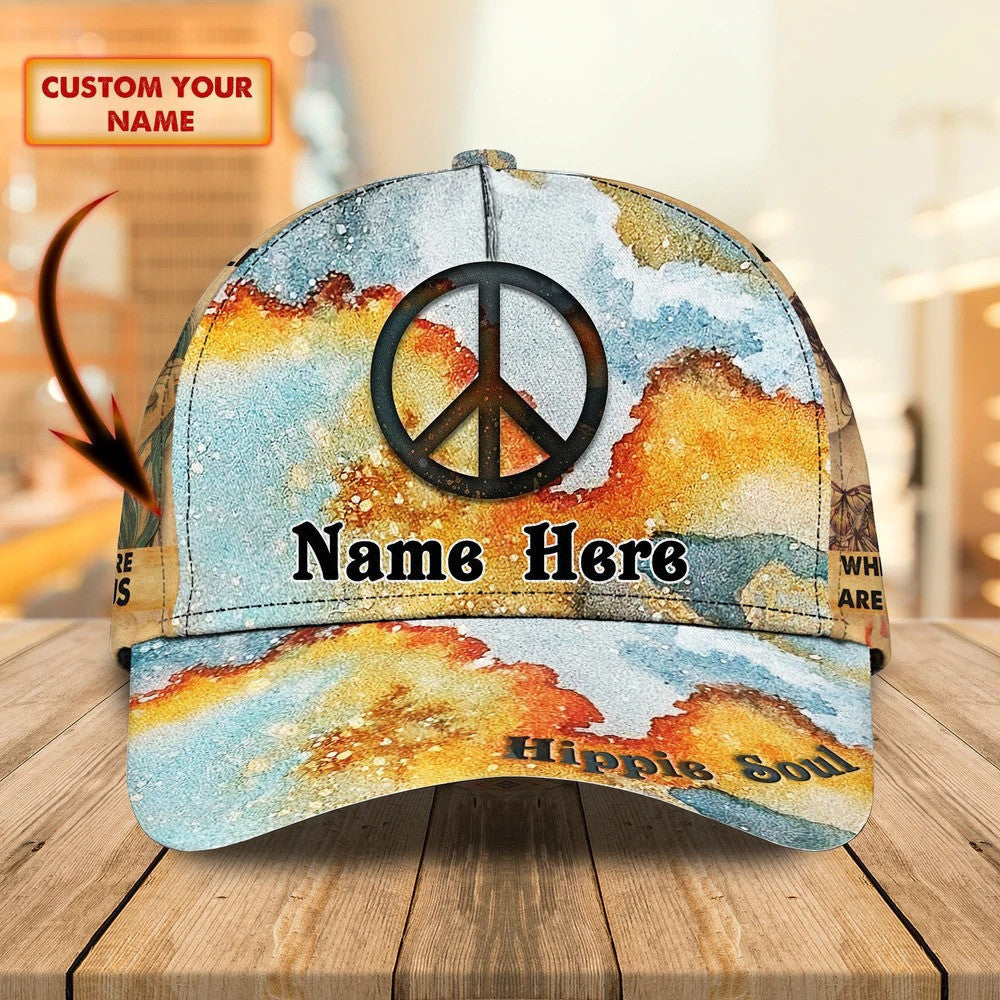 Hippie Music Personalized Hippie Cap 3D Classic Cap for Hippie Lovers for Girls