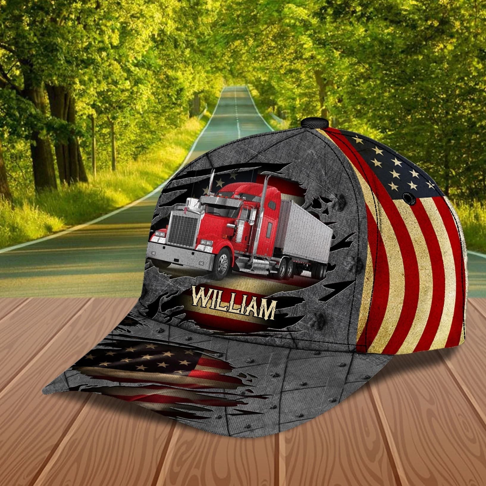 Personalized Trucker Cap American Flag 3D Classic Cap for Trucker Dad/ Father Trucker Cap