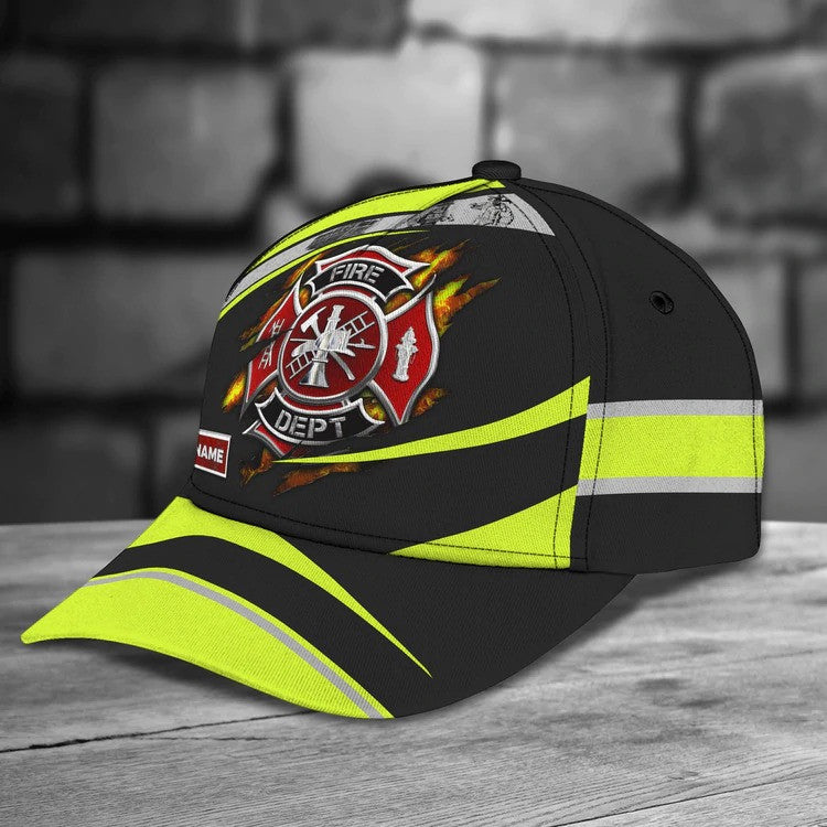 Firefighter - Personalized Name Cap For Firefighter/ Gift for Dad in Firefighter
