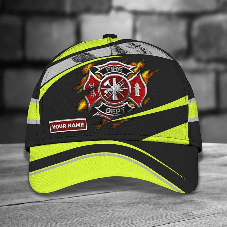 Firefighter - Personalized Name Cap For Firefighter/ Gift for Dad in Firefighter''s Day
