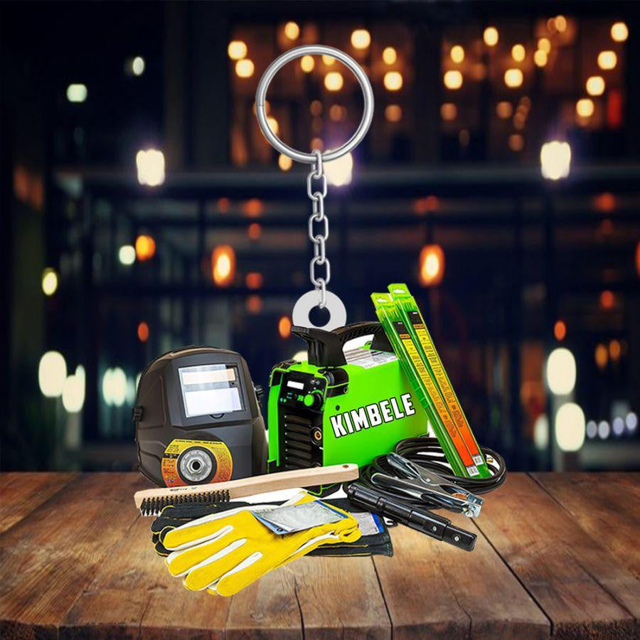 Welder Personalized Acrylic Keychain - Welding Supplies - Father