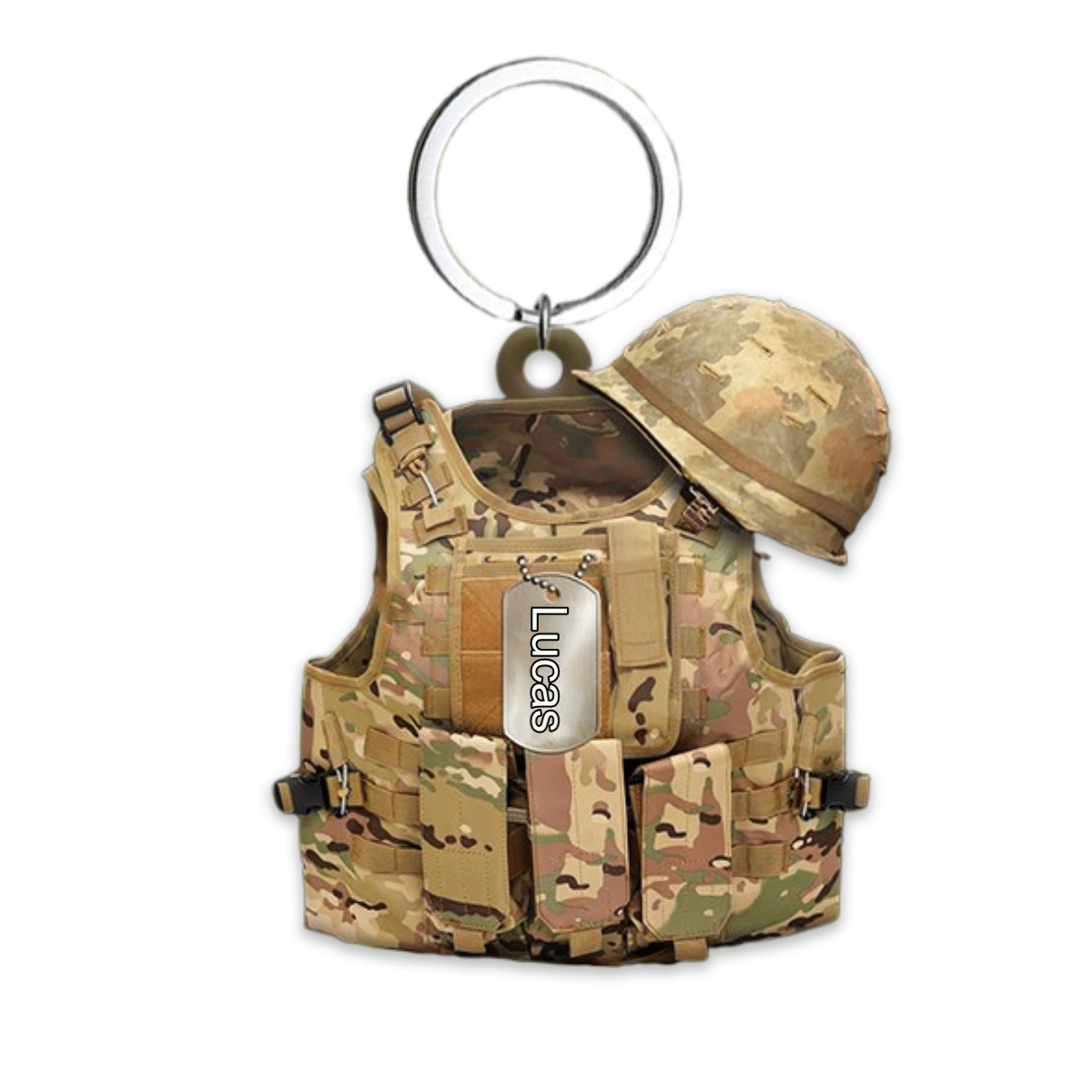 Personalized Tactical Vests Acrylic Keychain for Soldiers/ Soldiers Keychain for Dad/ Him