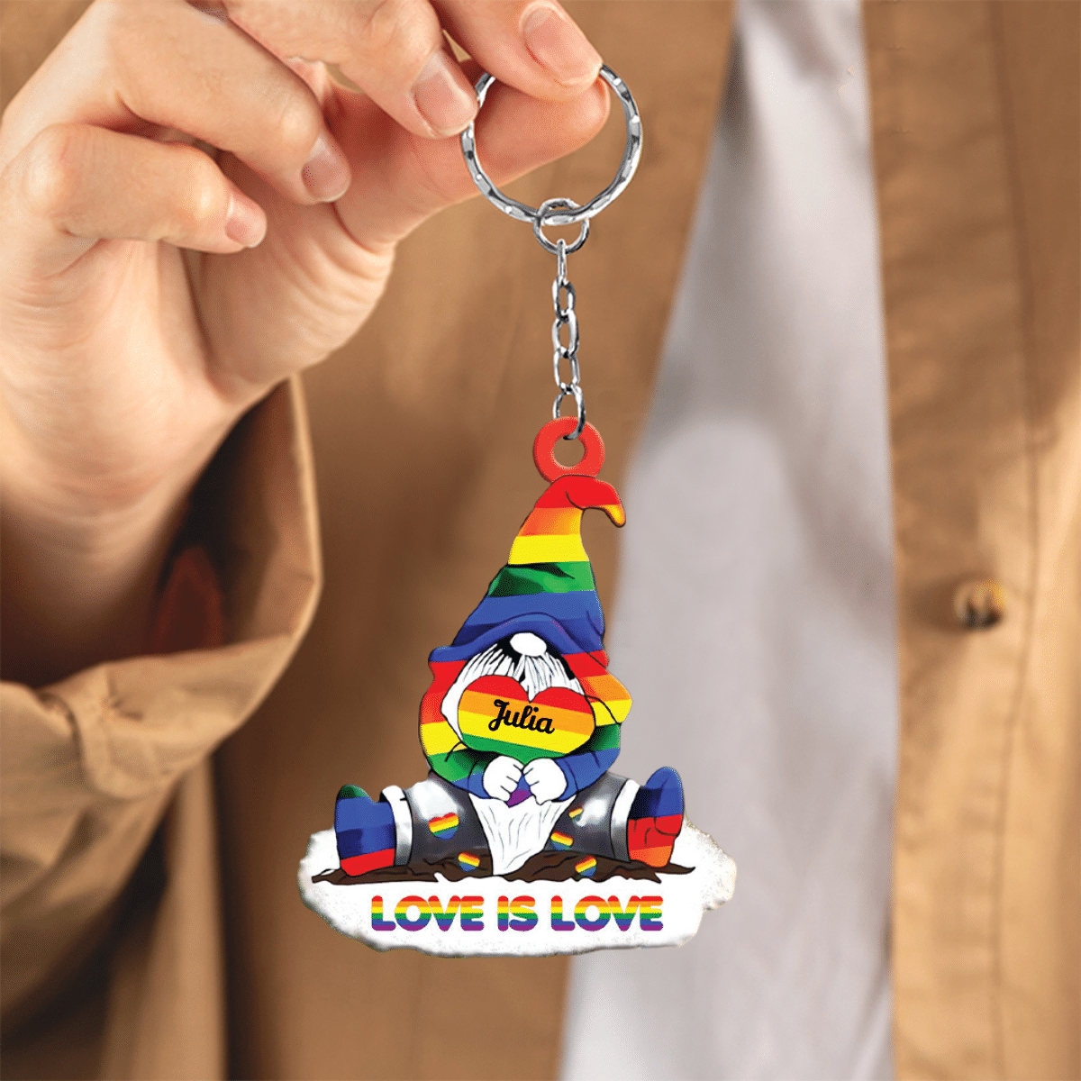 Personalized LGBT Keychain/ Custom Couple Name Acrylic LGBT Keychain for Pride Month/ Keychain for Husband and Wife
