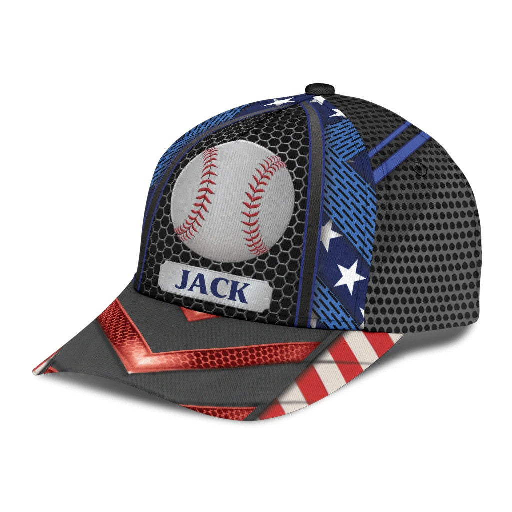 4th of July Personalized Baseball Cap American Flag for Baseball Lovers/ Sport Hat for Players