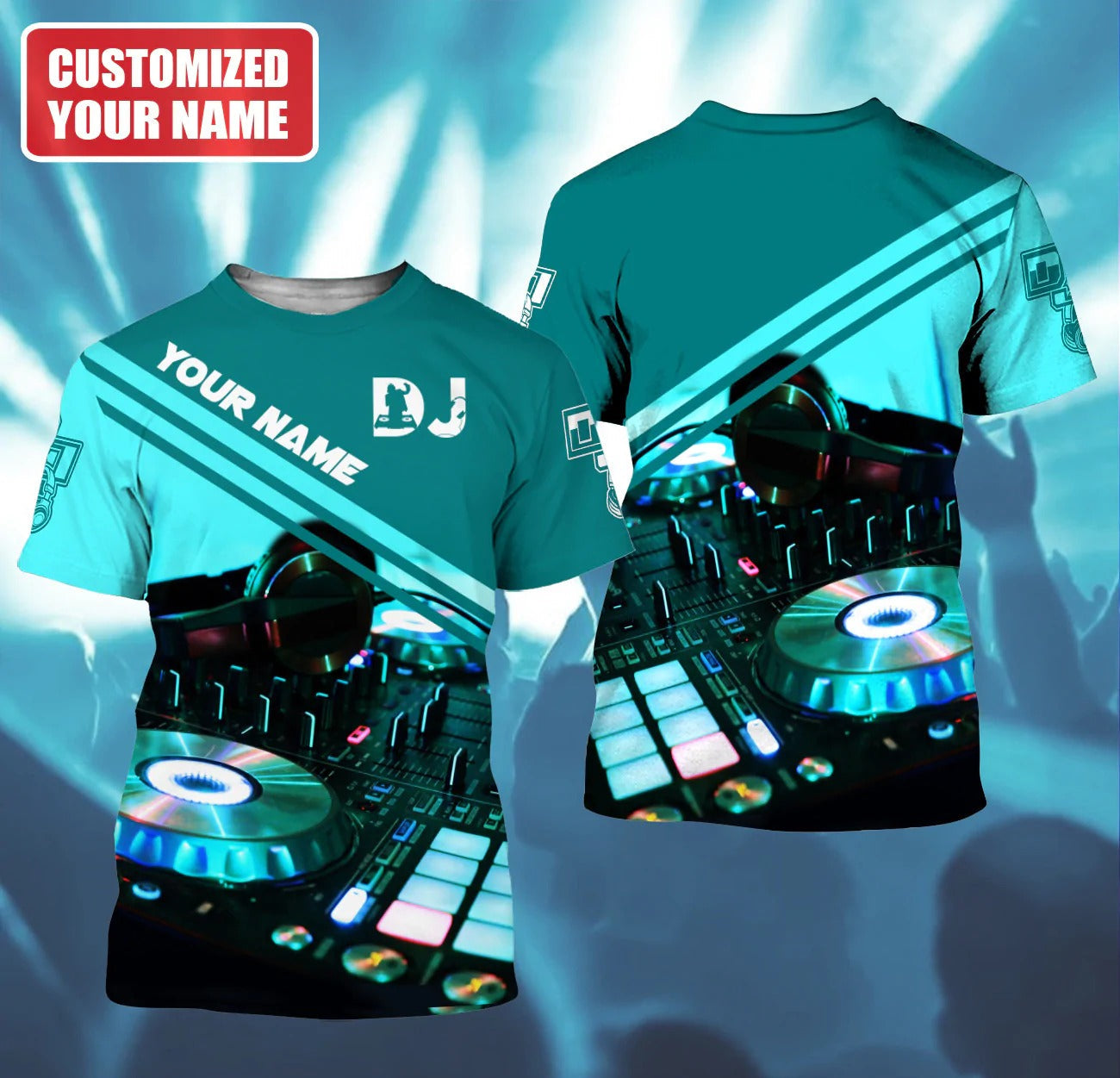 3D All Over Print DJ Hoodie Men Woman/ EDM Player Shirt/ Discjockey DJ 3D Zip Up Hoodie