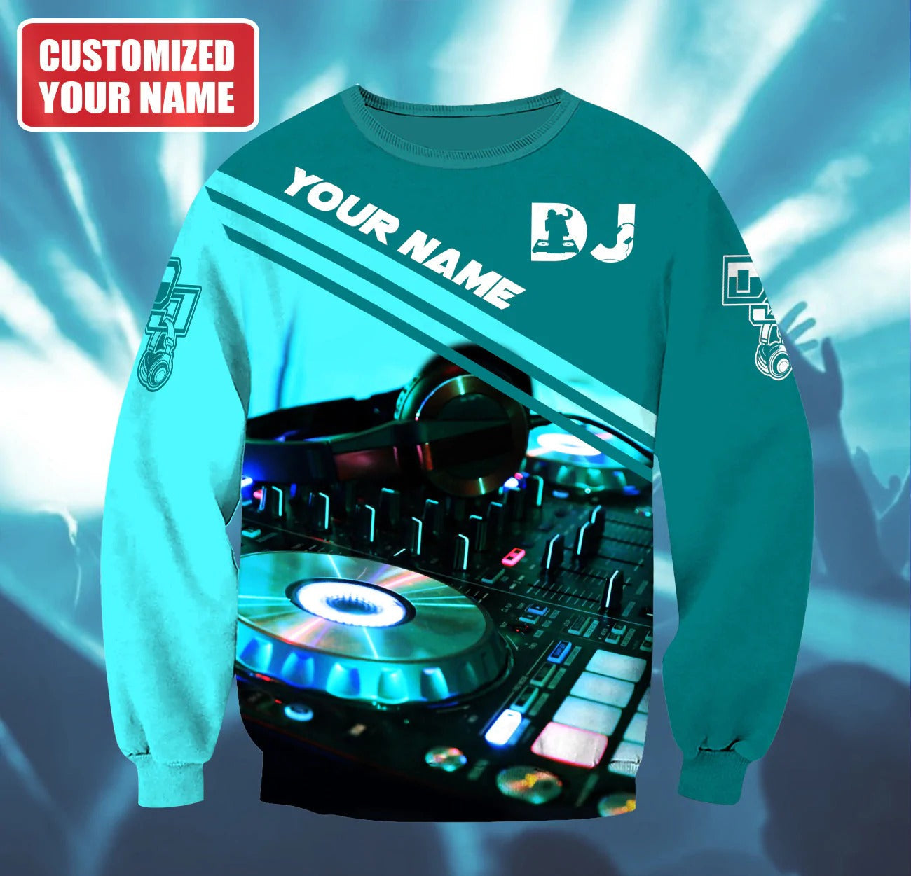 3D All Over Print DJ Hoodie Men Woman/ EDM Player Shirt/ Discjockey DJ 3D Zip Up Hoodie