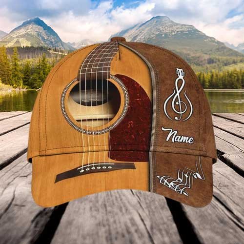 Personalized Guitar Hat for Him/ 3D Classic Cap All Over Printed Gift for Guitar Lovers/ Guitar Hat for Boyfriend