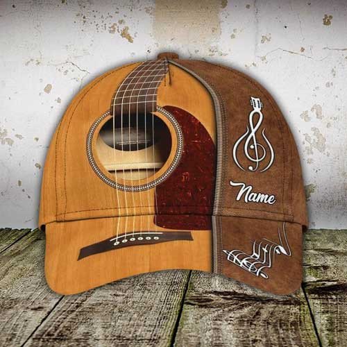 Gift for Guitar Player/ Personalized Guitar Gifts for Him/ Guitar Hat 3D Guitar Cap All Over Printed for Boyfriend