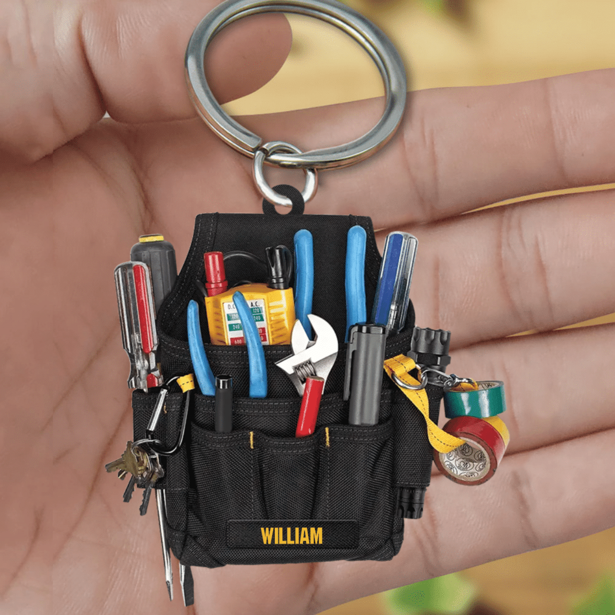 Customized Electrician Tool Bag Acrylic Keychain/ Keychain for Electrician/ Gift for Dad Electrician