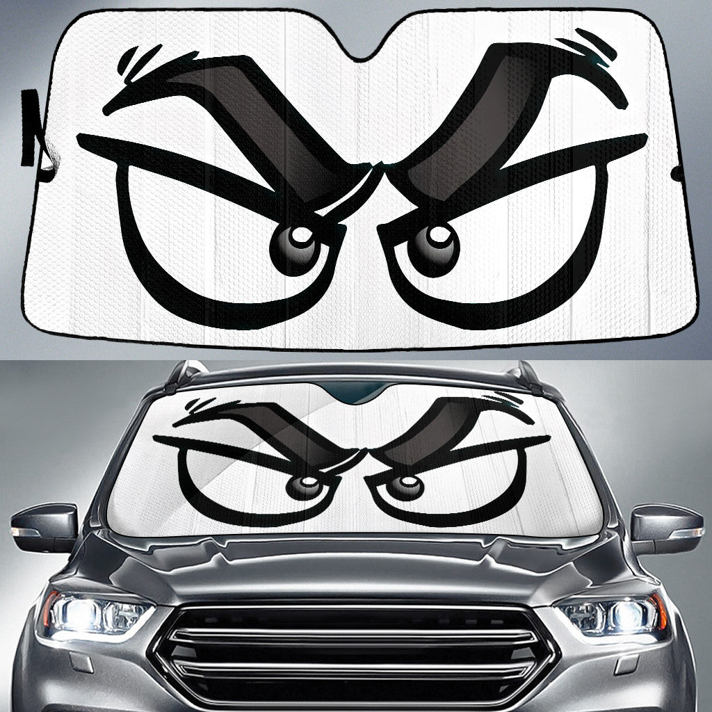 Angry Evil Eyes With Cartoon Glasses Printed Car Sun Shades Cover Auto Windshield Coolspod