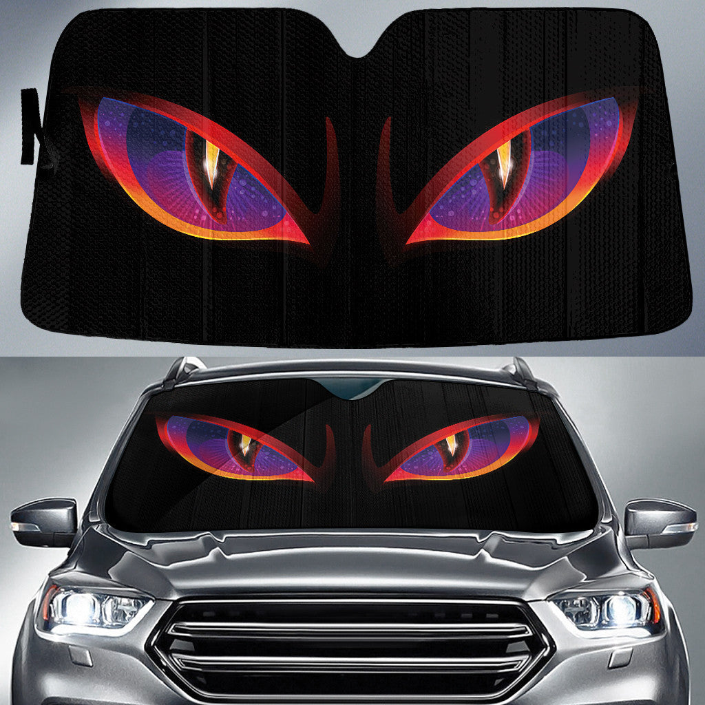 Evil Eyes With Glowing Red And Purple Printed Car Sun Shades Cover Auto Windshield Coolspod