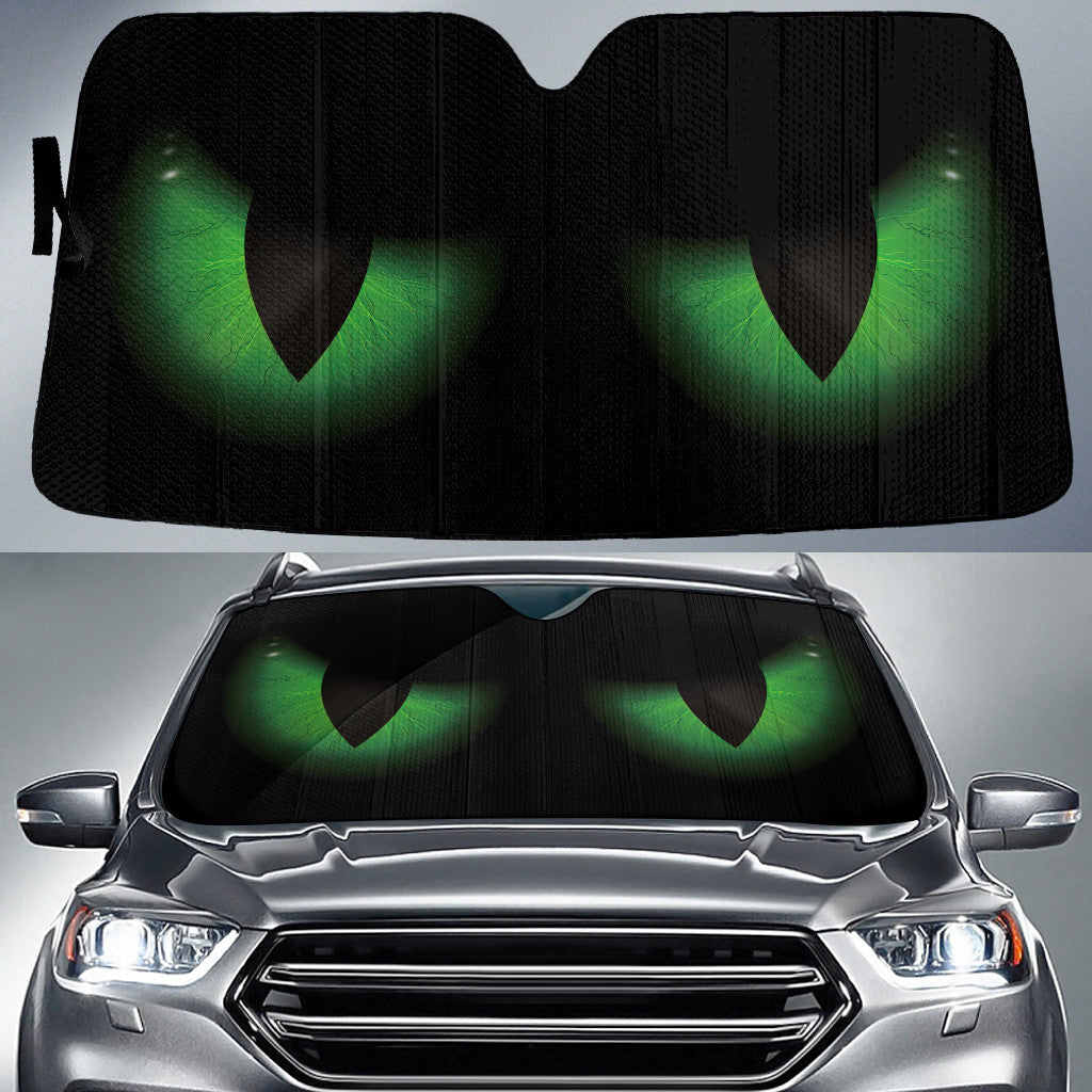 Green Evil Eyes Background Printed Car Sun Shades Cover Auto Windshield Coolspod