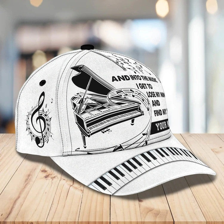 Personalized Water Color Piano 3D Baseball Cap for Girl/ Piano Hat for Girlfriend Birthday