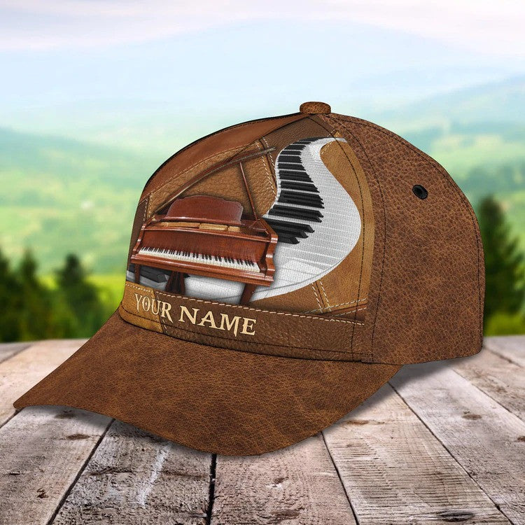 Personalized Water Color Piano 3D Baseball Cap for Girl/ Piano Hat for Girlfriend Birthday