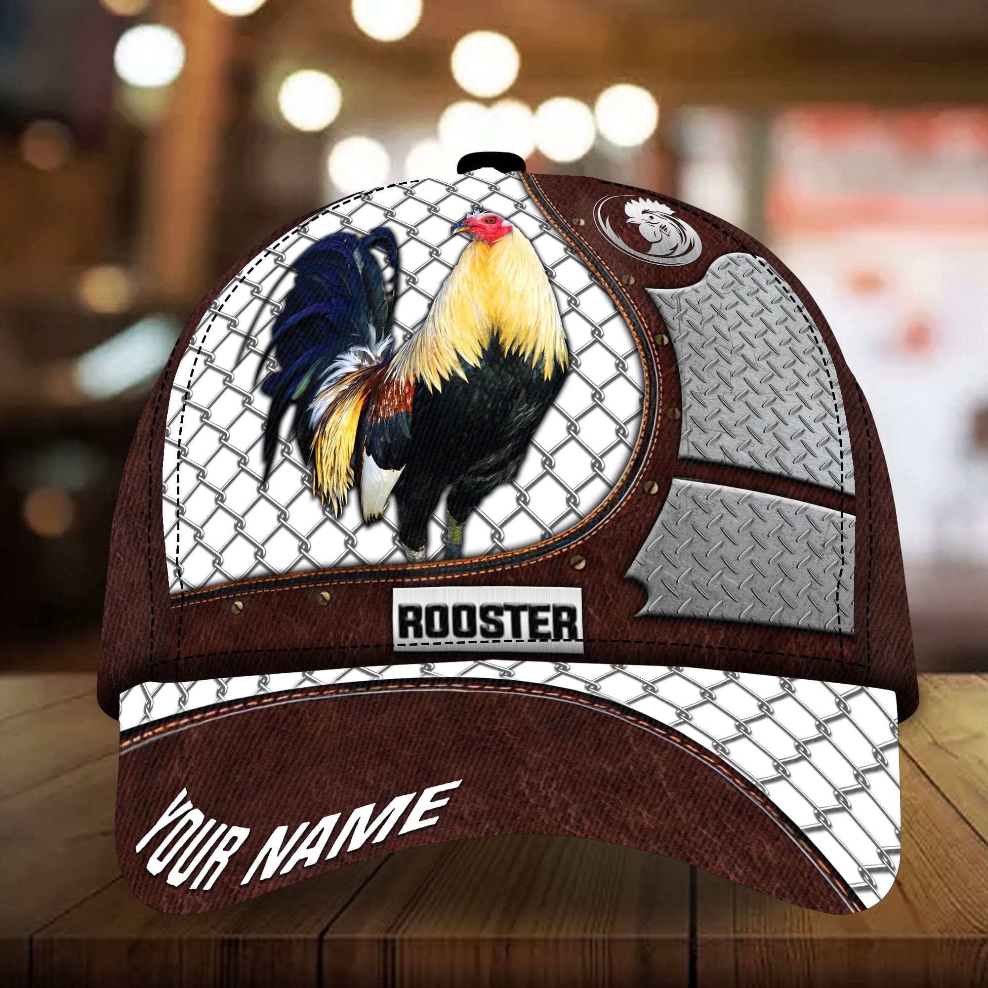 Premium Metal Rooster 3D Cap Multicolor Personalized 3D All Over Print Chicken Cap Hat