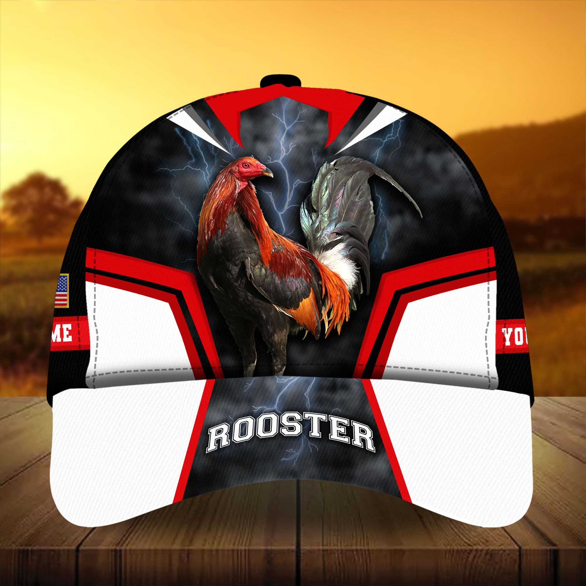 Super Cool Rooster 3D Cap Multicolor Personalized Name For Rooster Lover Baseball Cap Hat