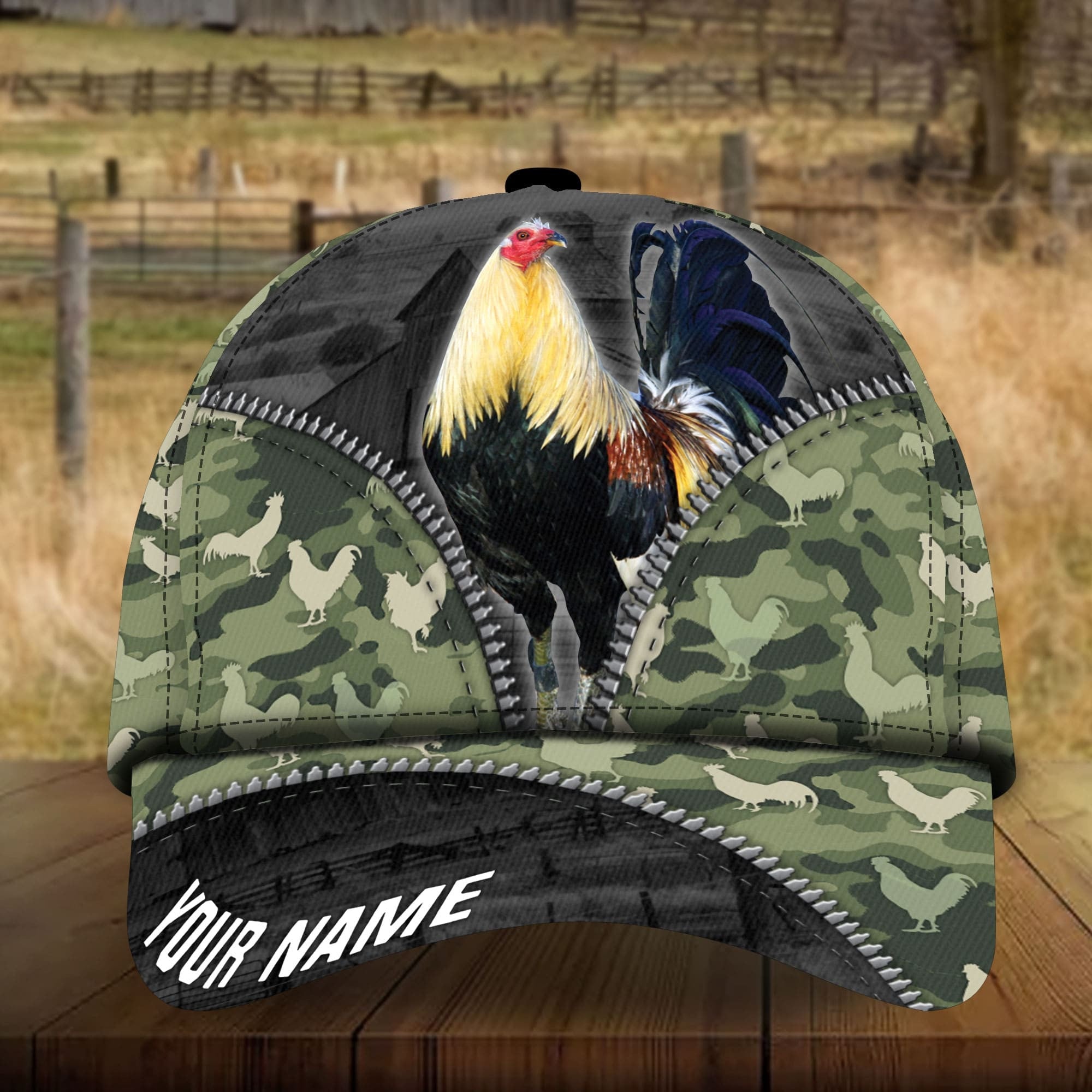Personalized Full Printed 3D Hat Premium Unique Cap Camo Pattern Rooster/ Chicken Cap Hat/ Gift To Rooster Lover
