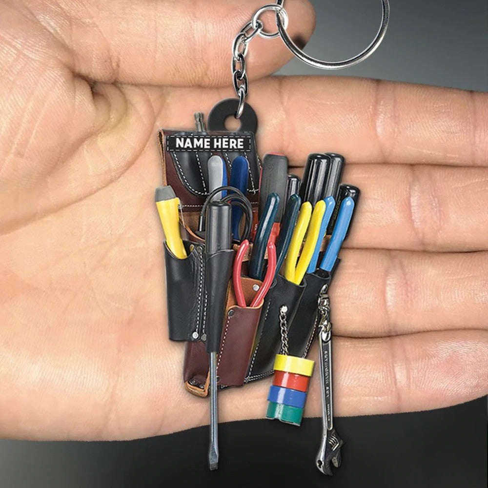 Personalized Electrician Tool Box Acrylic Keychain/ Keychain for Electrician/ Gift for Dad Electrician