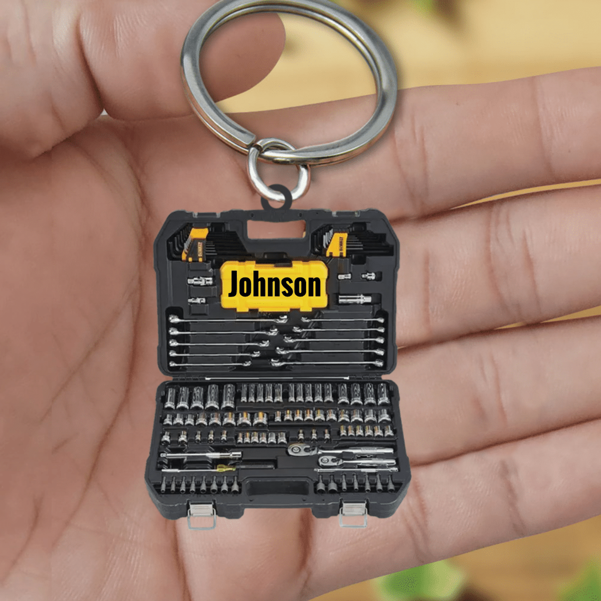 Personalized Mechanic Box Keychain/ Custom Name Acrylic Mechanic Keychain for Him