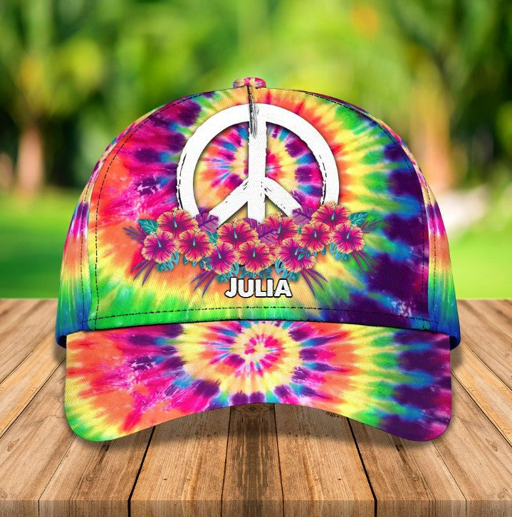 Customized Guitar Hippie Girl Cap/ Love Peace Music Hippie Hat for Women/ Girlfriend