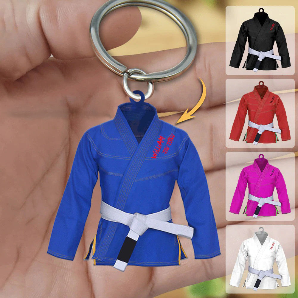 Jiu-Jitsu Uniform Personalized Acrylic Keychain for Jiu-Jitsu Practitioner