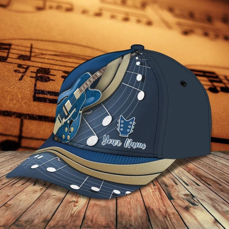 Customized Guitar Cap for Him/ 3D Baseball Cap All Over Printed Gift for Guitar Lovers/ Boyfriend Guitar Hat Gift for Birthday
