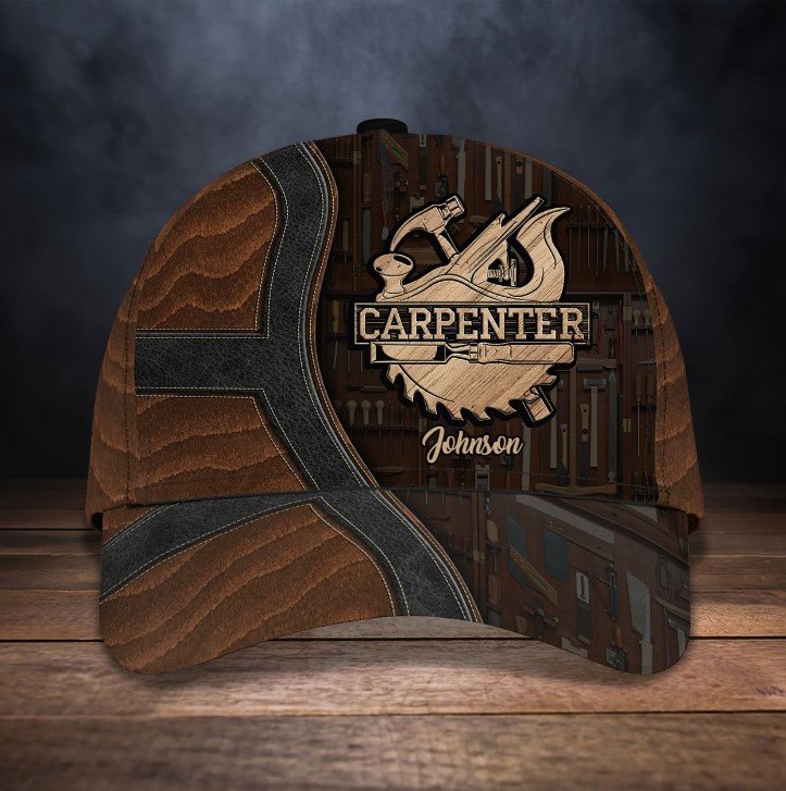 Customized Carpentry Logo 3D Vintage Cap for Man Who loves Carpentry/ Carpenter Hat Gift for Daddy