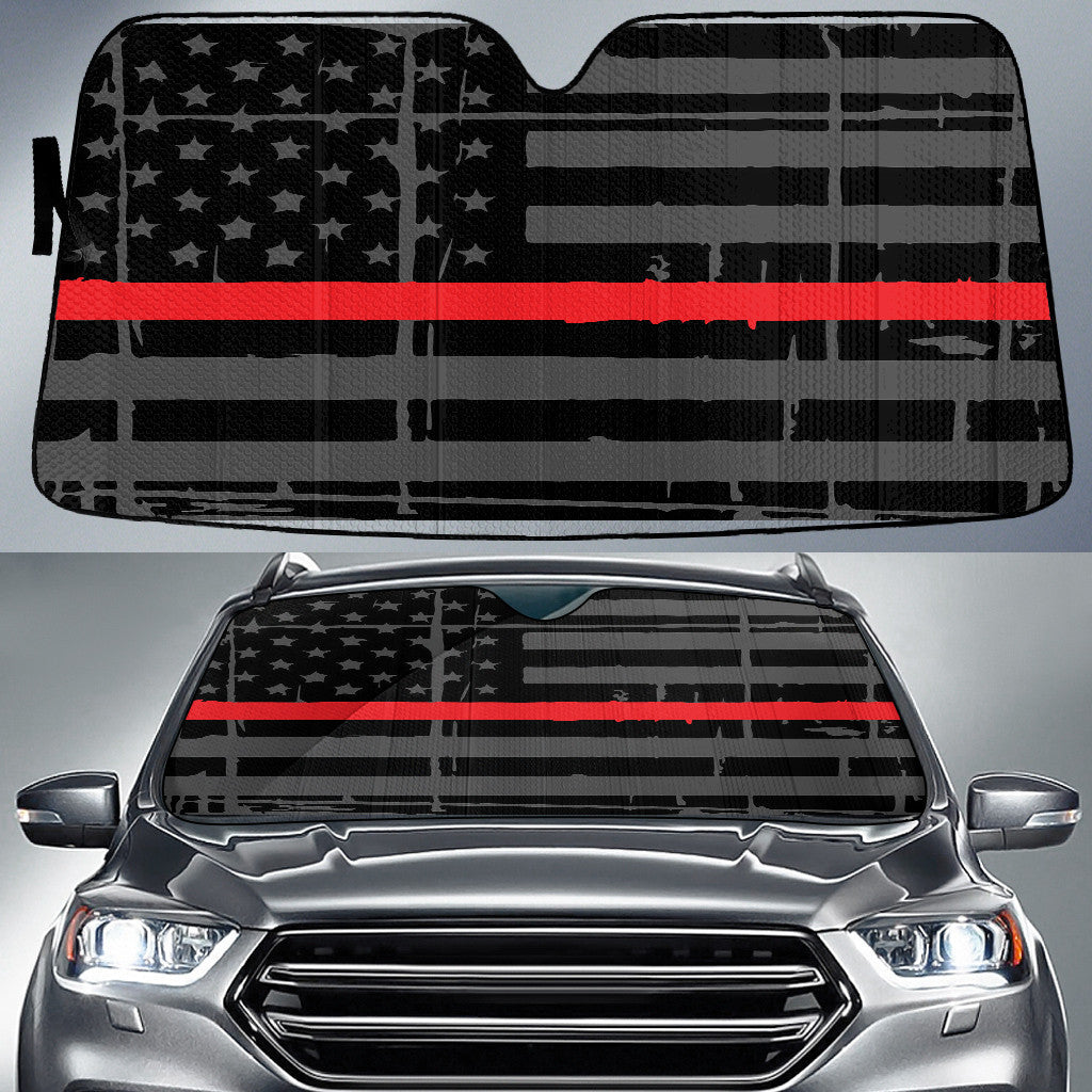 Thin Red American Flag Printed Car Sun Shade Cover Auto Windshield Coolspod