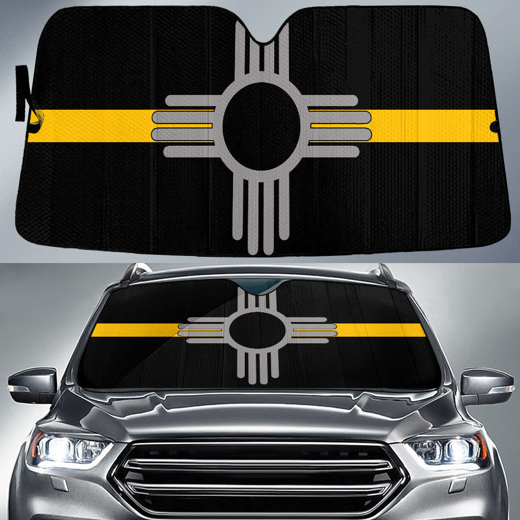 New Mexico State Subdued Flag Grey And Yellow Printed Car Sun Shades Cover Auto Windshield Coolspod